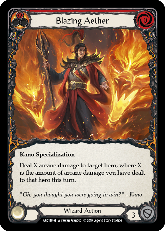 Blazing Aether [ARC118-M] (Arcane Rising)  1st Edition Rainbow Foil | The CG Realm