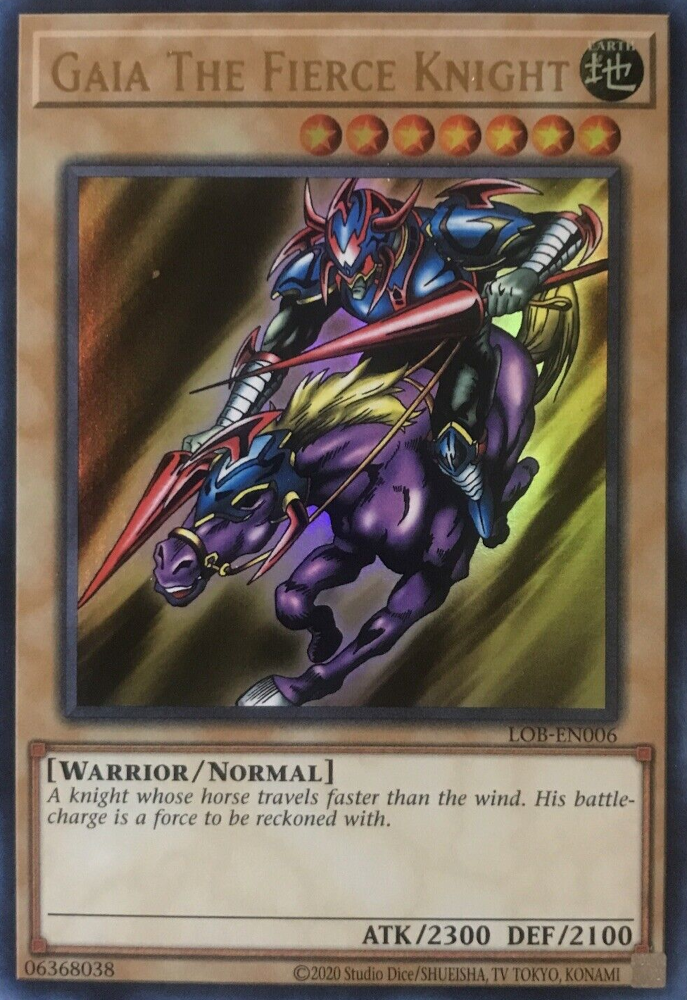 Gaia The Fierce Knight (25th Anniversary) [LOB-EN006] Ultra Rare | The CG Realm