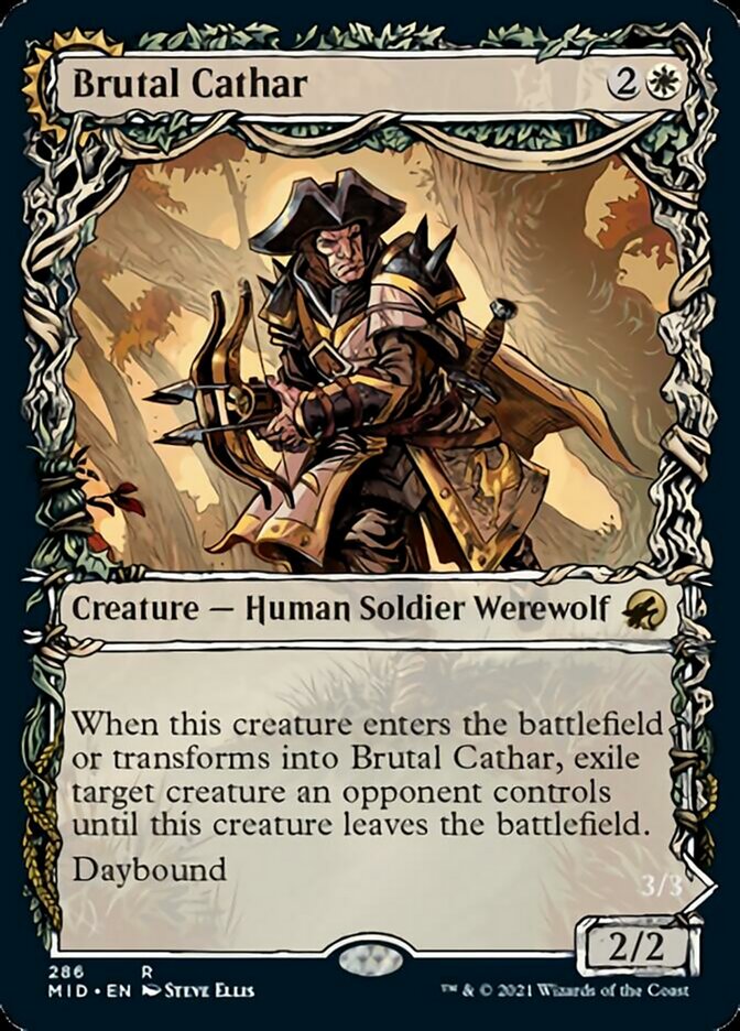 Brutal Cathar // Moonrage Brute (Showcase Equinox) [Innistrad: Midnight Hunt] | The CG Realm