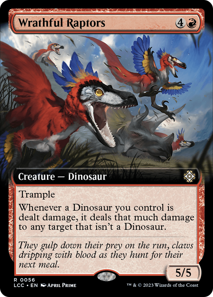 Wrathful Raptors (Extended Art) [The Lost Caverns of Ixalan Commander] | The CG Realm