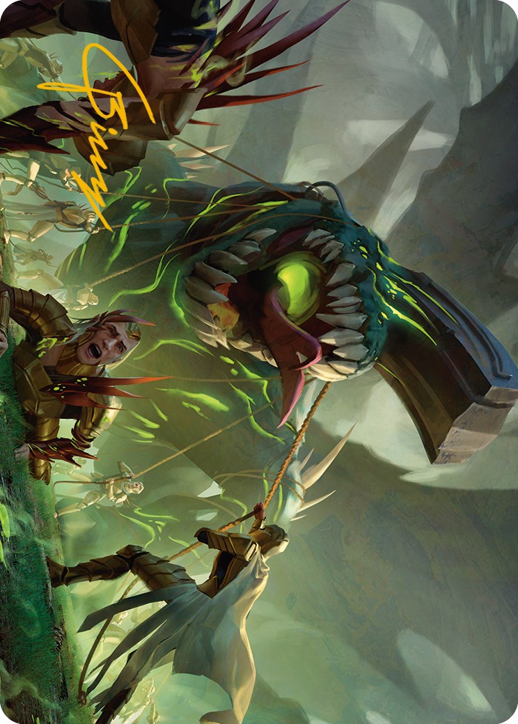 Noxious Assault Art Card (Gold-Stamped Signature) [Phyrexia: All Will Be One Art Series] | The CG Realm