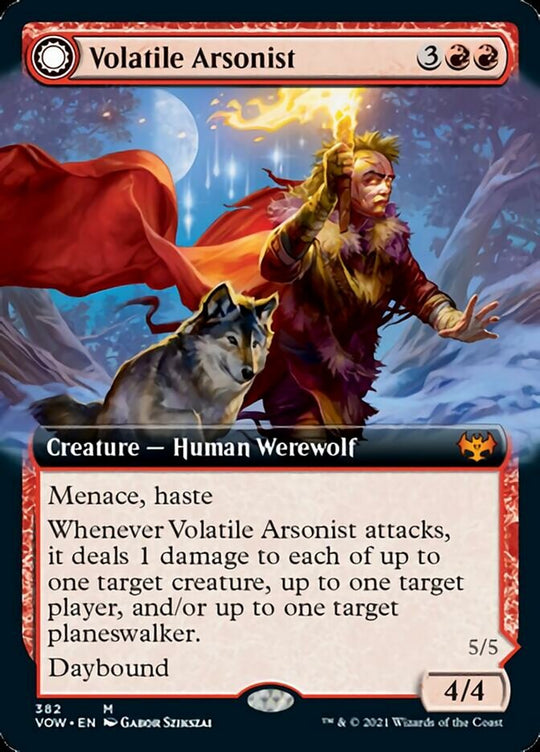 Volatile Arsonist (Extended Art) (VOW-382) - Innistrad: Crimson Vow: (Extended Art, Double Faced Transform)