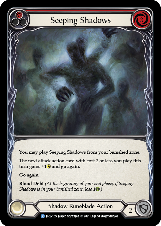 Seeping Shadows (Red) [MON165-RF] (Monarch)  1st Edition Rainbow Foil | The CG Realm