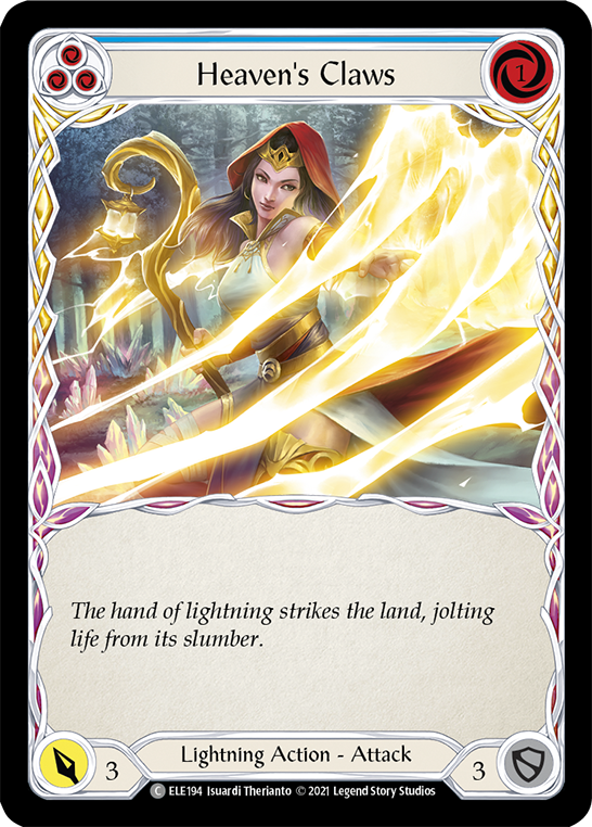 Heaven's Claws (Blue) [ELE194] (Tales of Aria)  1st Edition Rainbow Foil | The CG Realm