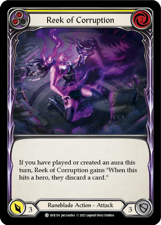 Reek of Corruption (Yellow) [EVR114] (Everfest)  1st Edition Rainbow Foil | The CG Realm