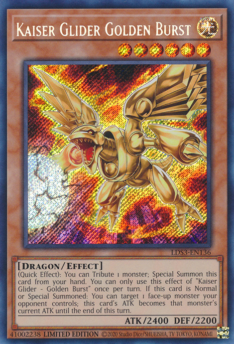 Kaiser Glider Golden Burst [LDS3-EN136] Secret Rare | The CG Realm