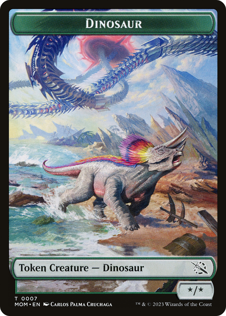Phyrexian Myr // Dinosaur Double-Sided Token [March of the Machine Tokens] | The CG Realm
