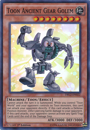 Toon Ancient Gear Golem [DRL2-EN022] Super Rare | The CG Realm