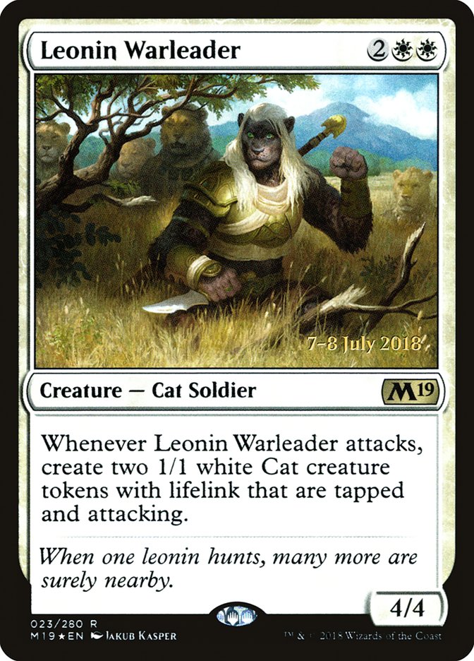 Leonin Warleader [Core Set 2019 Prerelease Promos] | The CG Realm