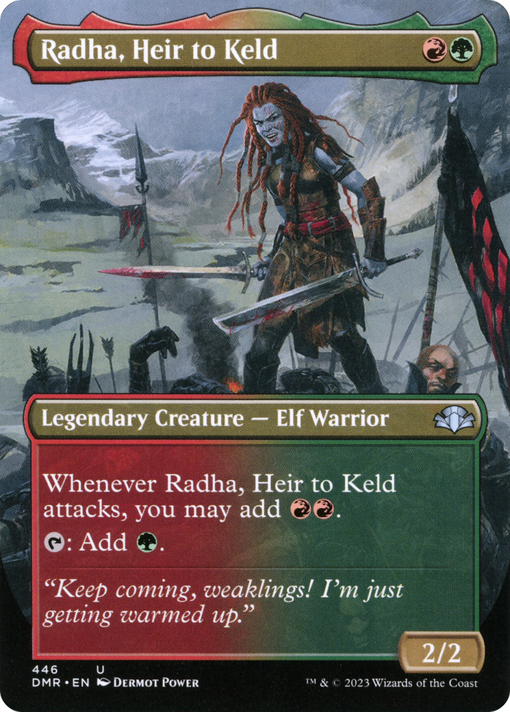 Radha, Heir to Keld (Borderless Alternate Art) [Dominaria Remastered] | The CG Realm