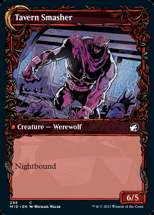 Tavern Ruffian (Showcase) (MID-296) - Innistrad: Midnight Hunt: (Showcase, Double Faced Transform)