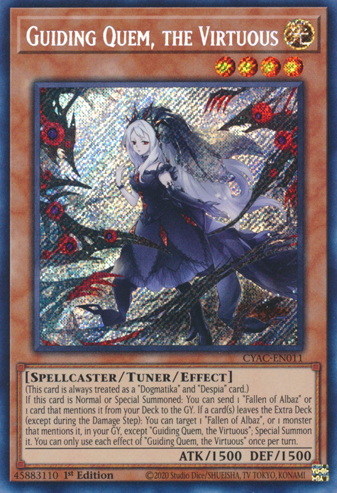 Guiding Quem, the Virtuous [CYAC-EN011] Secret Rare | The CG Realm