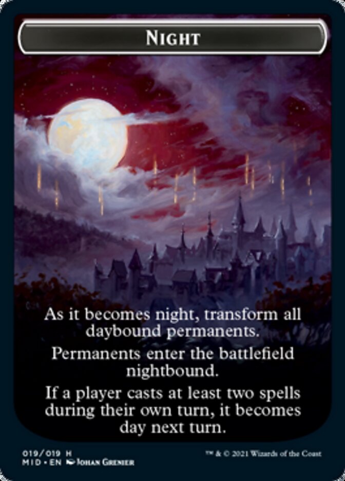 Day // Night Double-Sided Token [Innistrad: Midnight Hunt Tokens] | The CG Realm