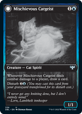 Mischievous Catgeist (DBL-336) - Innistrad: Double Feature: (Double Faced Transform)