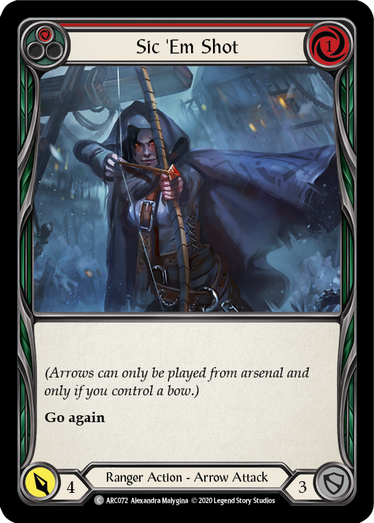 Sic 'Em Shot (Red) [U-ARC072] (Arcane Rising Unlimited)  Unlimited Normal | The CG Realm