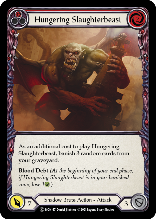 Hungering Slaughterbeast (Red) [U-MON147] (Monarch Unlimited)  Unlimited Normal | The CG Realm
