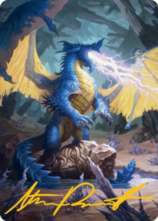 Blue Dragon Art Card (Gold-Stamped Signature) [Dungeons & Dragons: Adventures in the Forgotten Realms Art Series] | The CG Realm