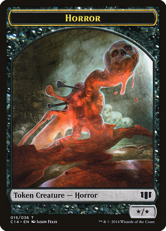 Horror // Zombie (Black) Double-sided Token (C14-15 // 16) - Commander 2014 Tokens