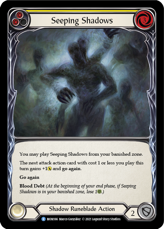 Seeping Shadows (Yellow) [MON166] (Monarch)  1st Edition Normal | The CG Realm