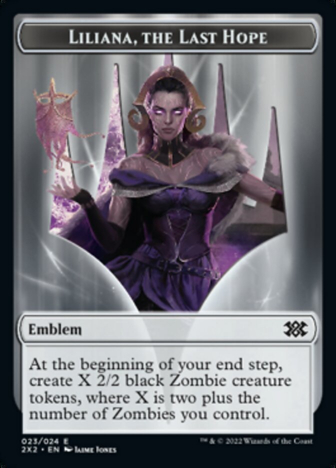 Liliana, the Last Hope Emblem // Spirit (002) Double-Sided Token [Double Masters 2022 Tokens] | The CG Realm
