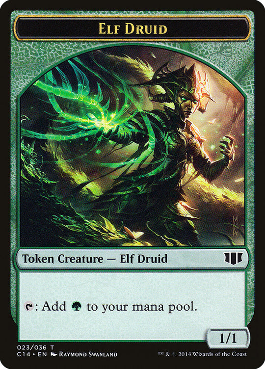 Elf Druid // Beast (4/4) Double-sided Token (C14-23 // 20) - Commander 2014 Tokens