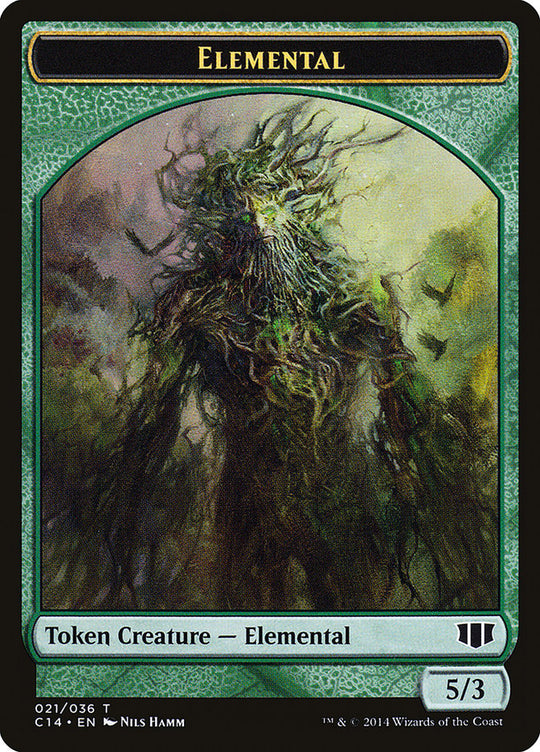 Elemental // Beast (3/3) Double-sided Token (C14-21 // 19) - Commander 2014 Tokens