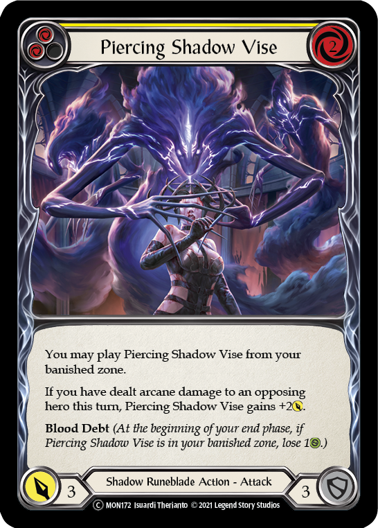 Piercing Shadow Vise (Yellow) [U-MON172-RF] (Monarch Unlimited)  Unlimited Rainbow Foil | The CG Realm