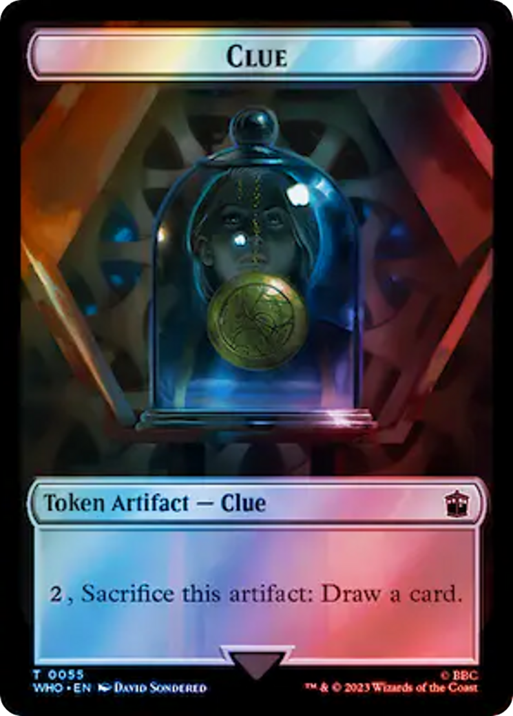 Alien Rhino // Clue (0055) Double-Sided Token (Surge Foil) [Doctor Who Tokens] | The CG Realm
