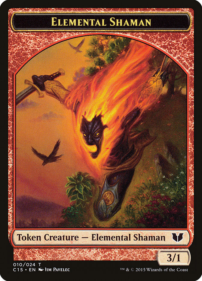 Knight (First Strike) // Elemental Shaman Double-Sided Token (C15-4 // 10) - Commander 2015 Tokens