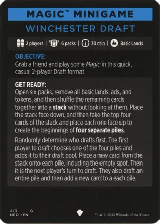 Winchester Draft (Magic Minigame) [Kamigawa: Neon Dynasty Minigame] | The CG Realm