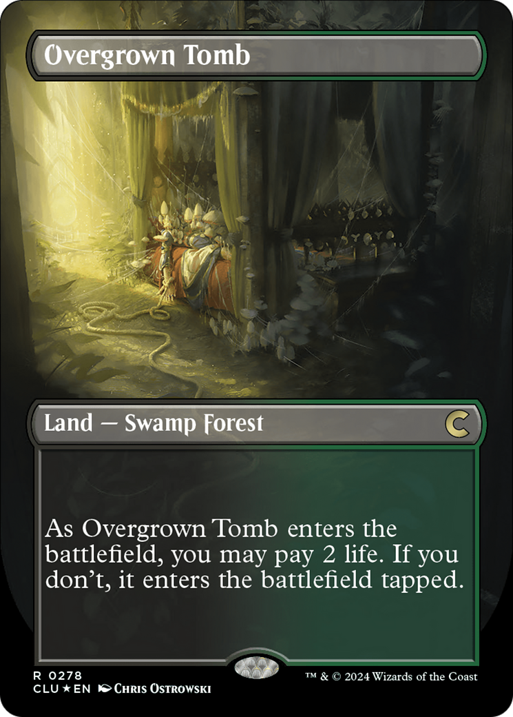 Overgrown Tomb (Borderless) [Ravnica: Clue Edition] | The CG Realm