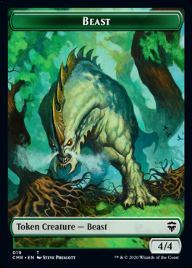 Beast (18) // Beast (19) Double-Sided Token [Commander Legends Tokens] | The CG Realm