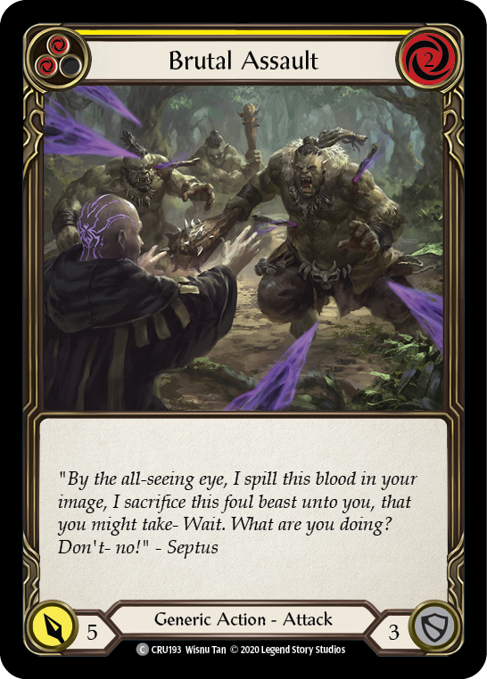Brutal Assault (Yellow) [CRU193] (Crucible of War)  1st Edition Rainbow Foil | The CG Realm