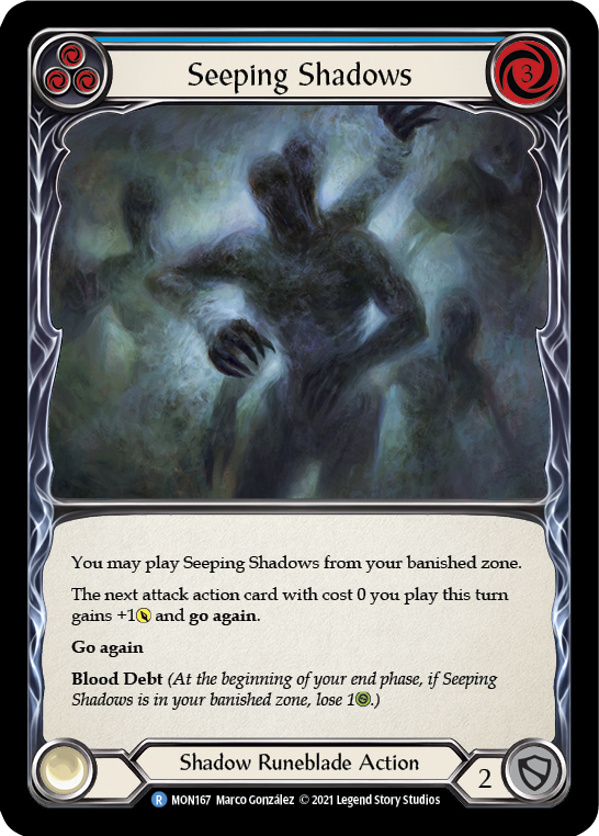 Seeping Shadows (Blue) [MON167] (Monarch)  1st Edition Normal | The CG Realm