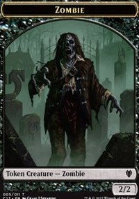 Zombie // Gold Double-Sided Token [Commander 2017 Tokens] | The CG Realm