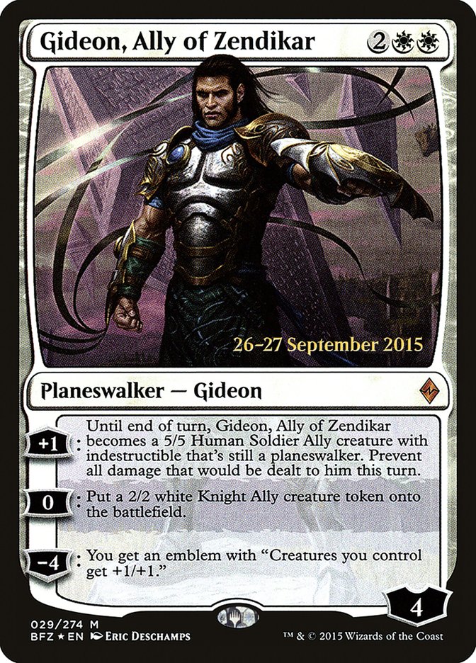 Gideon, Ally of Zendikar [Battle for Zendikar Prerelease Promos] | The CG Realm
