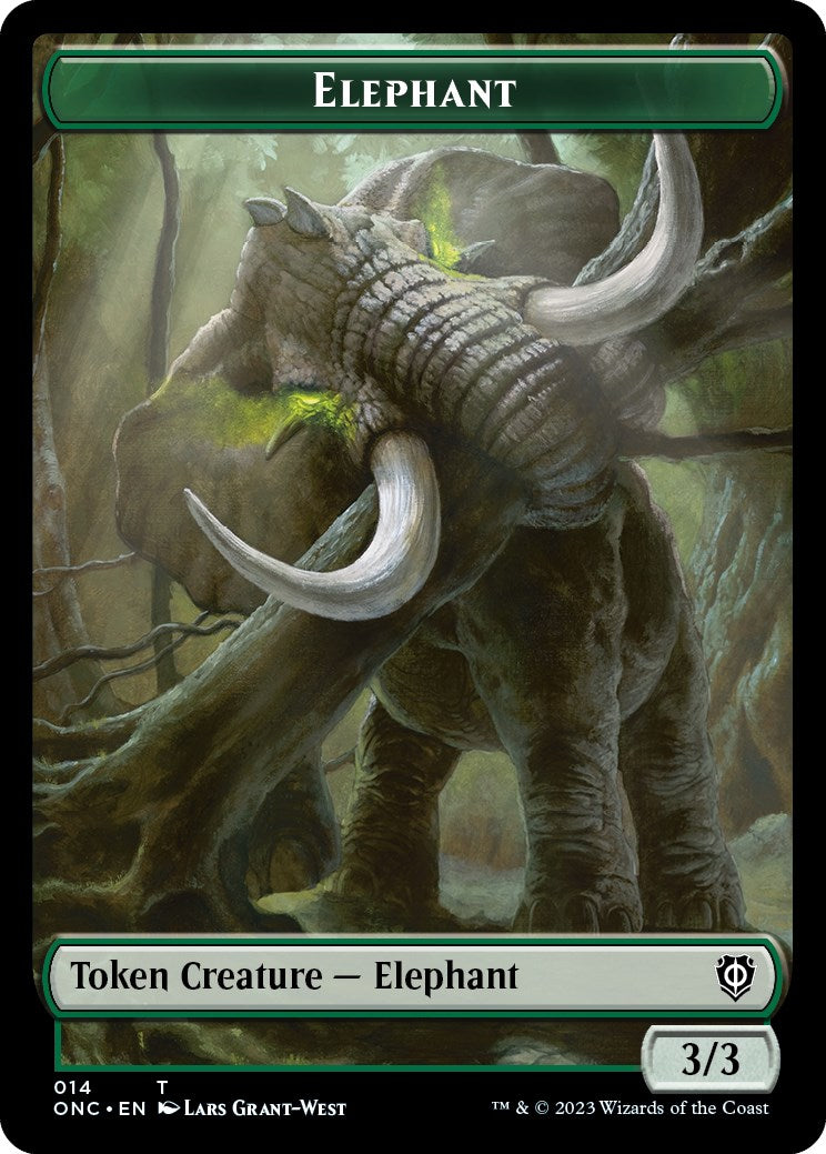Human Soldier // Elephant Double-Sided Token [Phyrexia: All Will Be One Commander Tokens] | The CG Realm