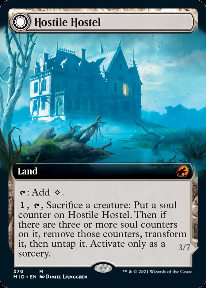 Hostile Hostel (Extended Art) (MID-379) - Innistrad: Midnight Hunt: (Extended Art, Double Faced Transform)