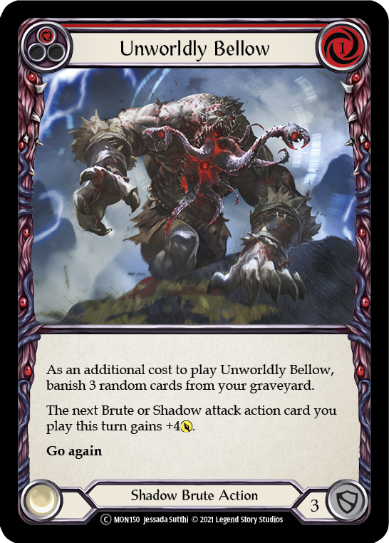 Unworldly Bellow (Red) [U-MON150-RF] (Monarch Unlimited)  Unlimited Rainbow Foil | The CG Realm