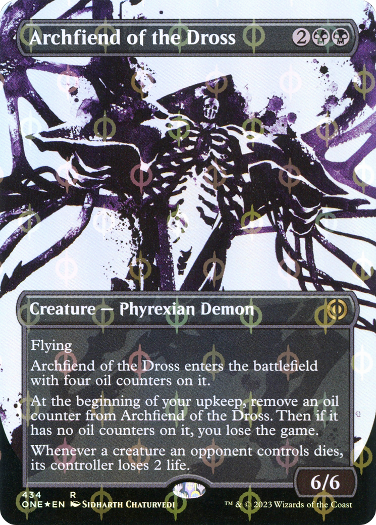 Archfiend of the Dross (Borderless Ichor Step-and-Compleat Foil) [Phyrexia: All Will Be One] | The CG Realm