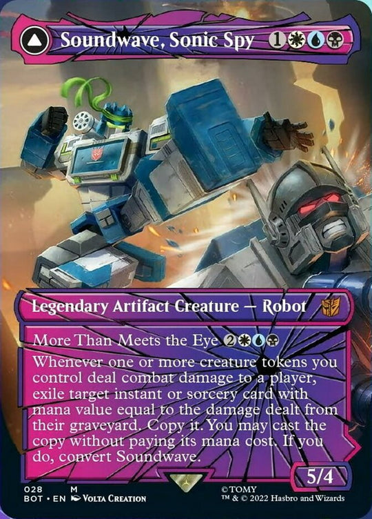 Soundwave, Sonic Spy (Shattered Glass) (BOT-028) - Transformers: (shatteredglass, convertdfc) (Borderless)