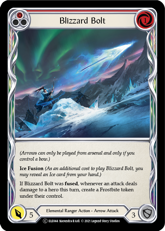 Blizzard Bolt (Red) [U-ELE044] (Tales of Aria Unlimited)  Unlimited Rainbow Foil | The CG Realm