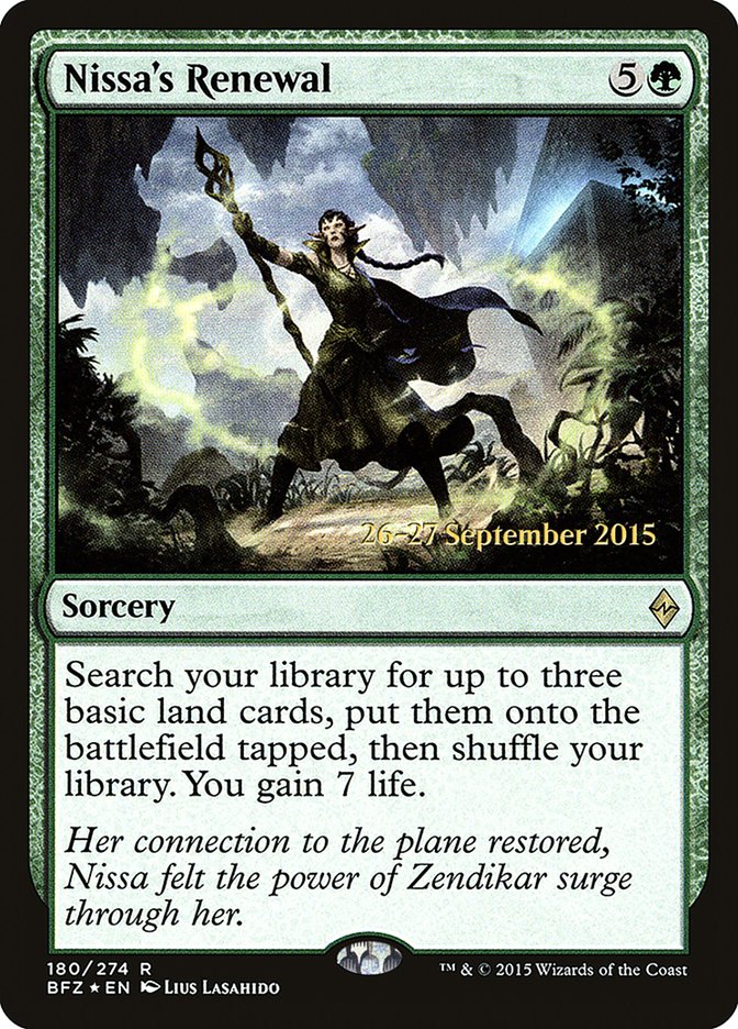 Nissa's Renewal [Battle for Zendikar Prerelease Promos] | The CG Realm