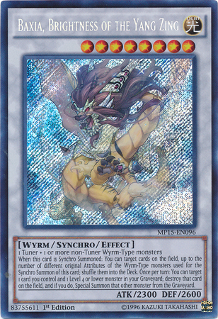 Baxia, Brightness of the Yang Zing [MP15-EN096] Secret Rare | The CG Realm