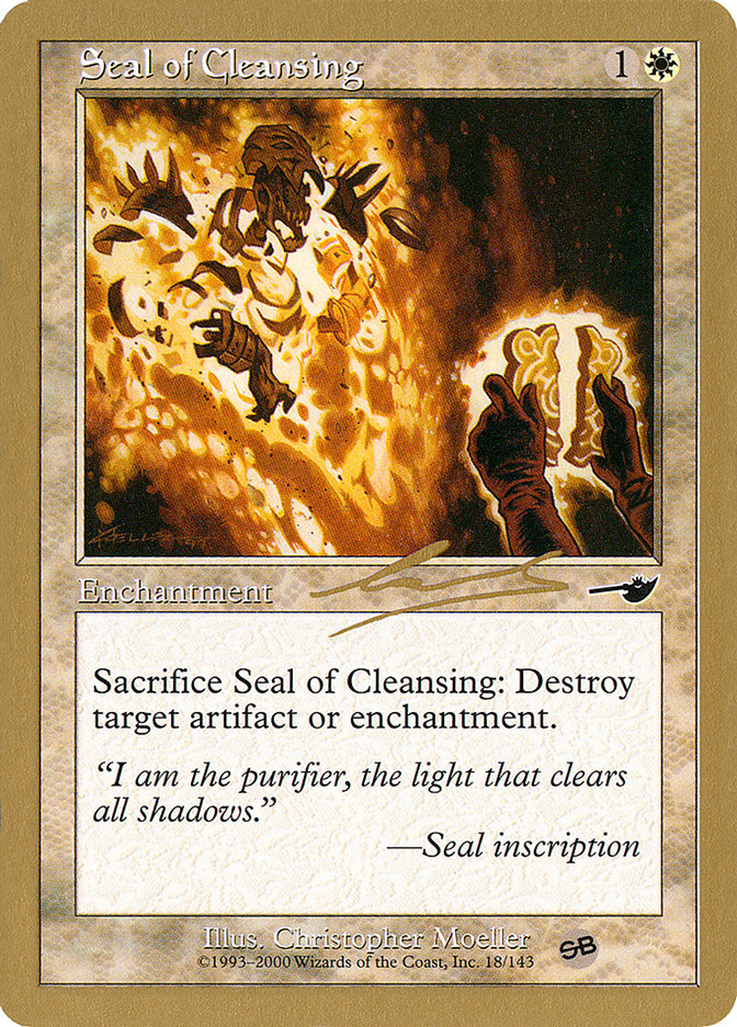 Seal of Cleansing (Nicolas Labarre) (SB) [World Championship Decks 2000] | The CG Realm