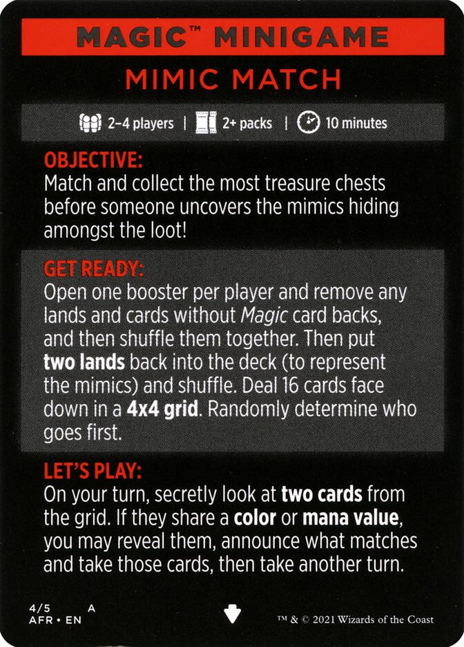 Mimic Match (Magic Minigame) [Dungeons & Dragons: Adventures in the Forgotten Realms Minigame] | The CG Realm