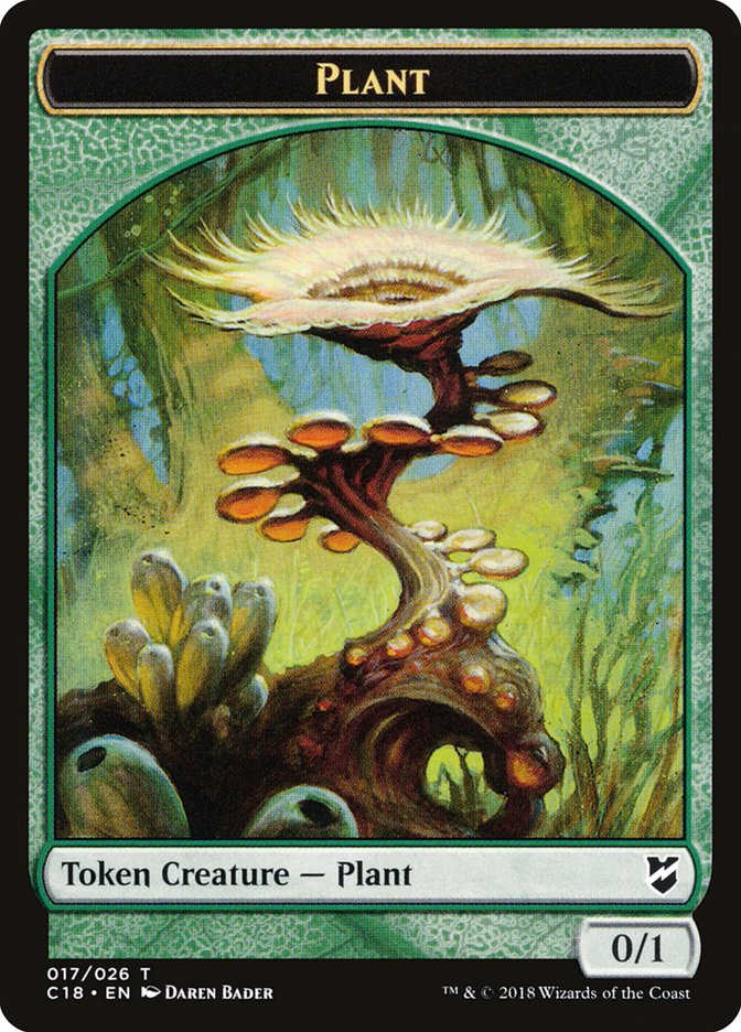 Cat Warrior // Plant Double-Sided Token [Commander 2018 Tokens] | The CG Realm