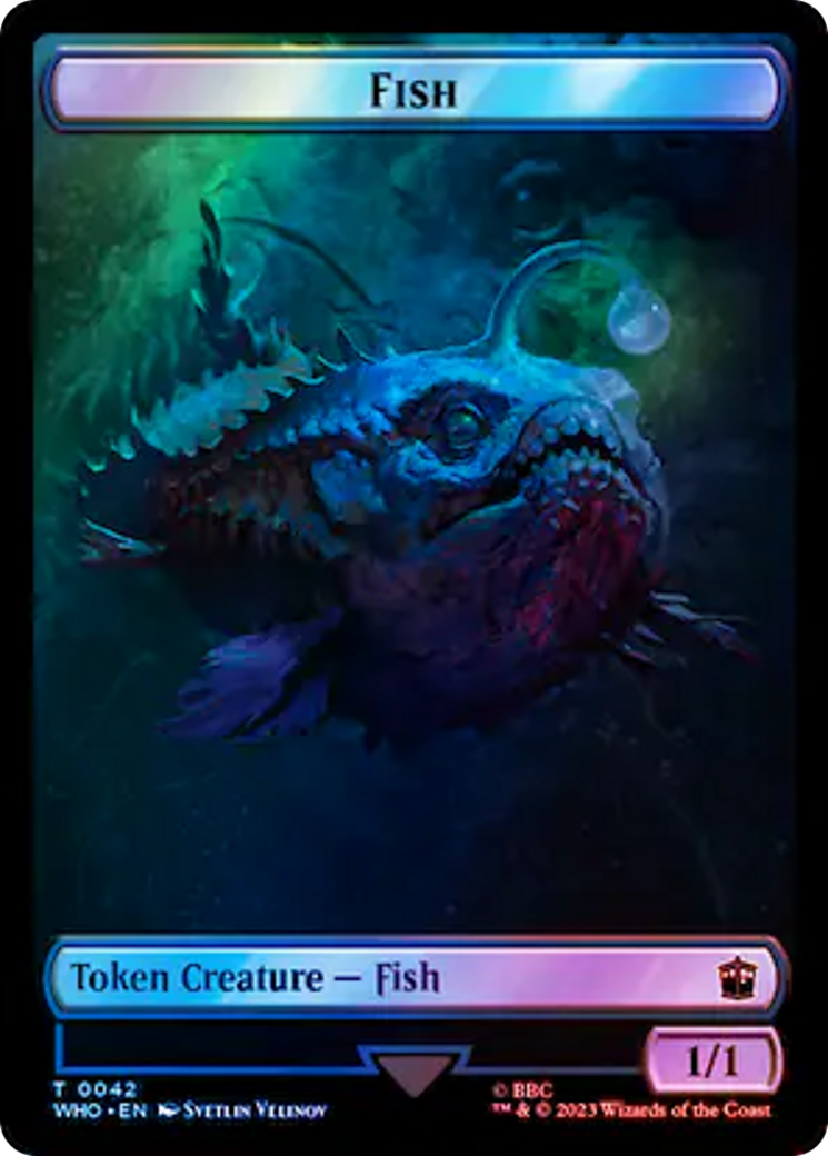 Fish // Alien Salamander Double-Sided Token (Surge Foil) [Doctor Who Tokens] | The CG Realm