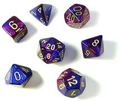Chessex Gemini Blue-Purple/gold Polyhedral 7 Die Set | The CG Realm