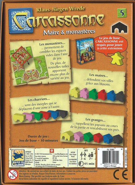 Carcassonne Expansion 5: Abbey & Mayor (2017)